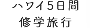 ハワイ5日間 修学旅行