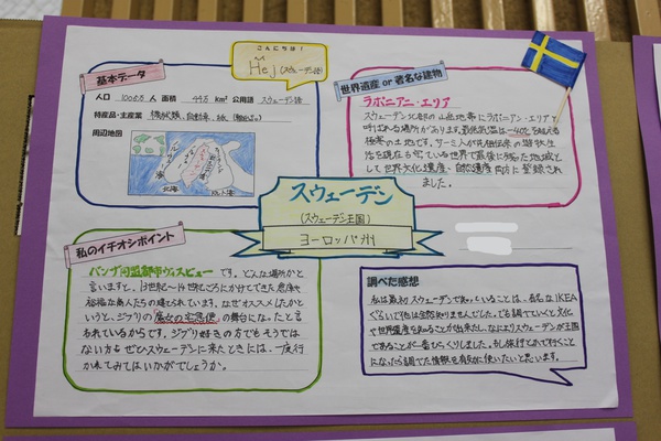 中学校1年生 総合学習 国調べ Baikaダイアリー 梅花中学校 梅花高等学校