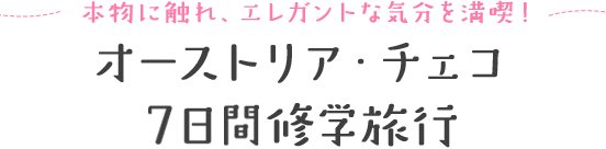 本物に触れ、エレガントな気分を満喫 プラハ・ウィーン7日間修学旅行