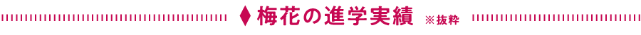 梅花の進学実績 ※抜粋