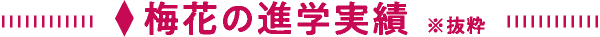 梅花の進学実績 ※抜粋