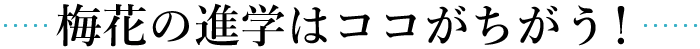 梅花の進学はココがちがう！